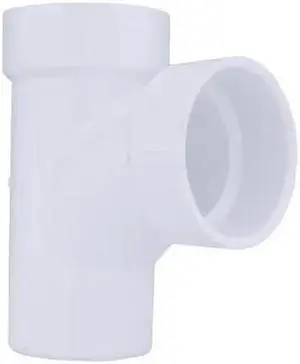 ZORO SELECT 06113 PVC Sanitary Street Tee, Spigot x Hub x Hub, 2 in Pipe Size