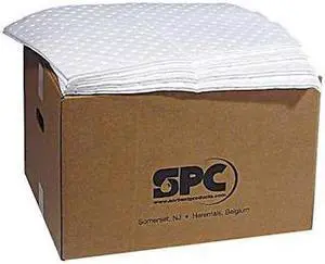 BRADY SXT300 Sorbent Pad, 17 gal, 15 in x 19 in, Oil, White, 100 PK