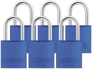 ABUS 72/30 KA X 6 Lockout Padlock,KA,Blue,2-17/32"H,PK6