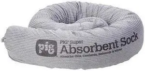 PIG PIG210 Sorbent Sock, 24 gal, 3 1/4 in x 42 in, Universal, Gray, 24 PK