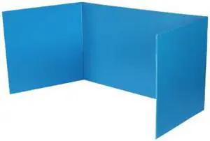 FLIPSIDE 19372-24 18 x 46.5 Corrugated Plastic Study Carrel Blue, PK24