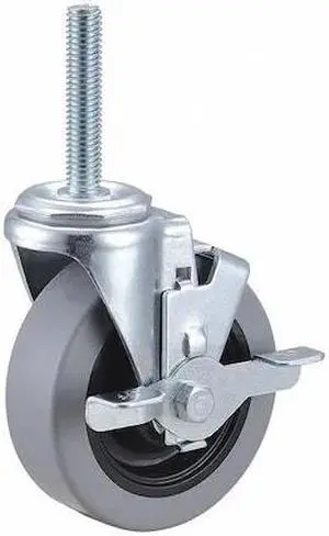 ZORO SELECT 32J982 Swivel Stem Caster w/Brake,4 in.,350 lb.