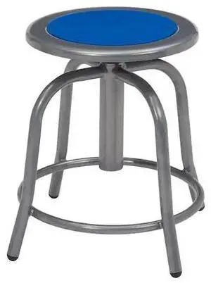 NATIONAL PUBLIC SEATING 6825-02 Adjustable Stool,Blue Seat,18" H