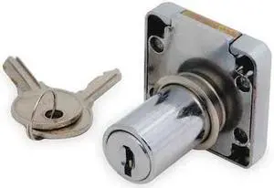 ZORO SELECT 1XRX9 Cabinet and Drawer Dead Bolt Locks, Keyed Alike, CH751 Key,