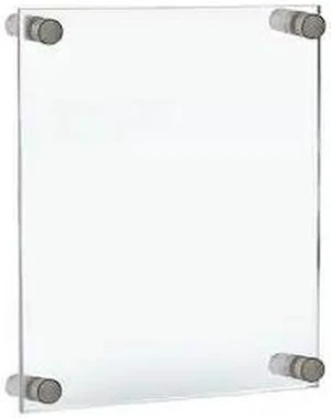 AZAR DISPLAYS 105514 Floating Acrylic Wall Frame, Silver, Holds 8.5" x 11", AZAR DISPLAYS 105514 Floating Acrylic Wall Frame, Silver, Holds 8.5" x 11",