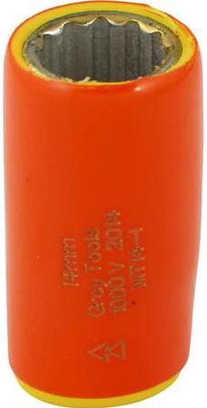 GRAY TOOLS MT14-I 14mm X 3/8" Drive, 12 Point Standard Length, 1000V Insulated