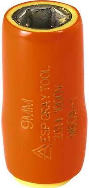GRAY TOOLS M609-I 9mm X 1/4" Drive, 6 Point Standard Length, 1000V Insulated
