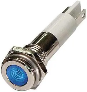 ZORO SELECT 24M063 Flat Indicator Light,Blue,12VDC
