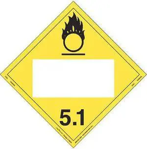 LABELMASTER ZVP6 Oxidizer Placard,Blank,Perma,PK25