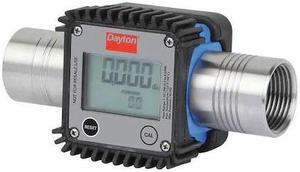 DAYTON 32ZN69 Flowmeter,Digital,1in.,FNPT,5.35 cps,LCD
