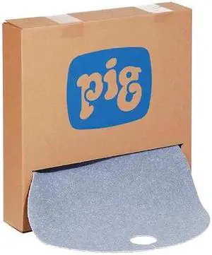 PIG BLU255 Absorbent Barrel Top Mat, Absorbs 12 gal. Universal, PK 25 ,Light