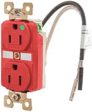 BRYANT BRY8200RTR Straight Blade Receptacle, 5-15R, 15 A, 125V AC, 2 Pole, 3