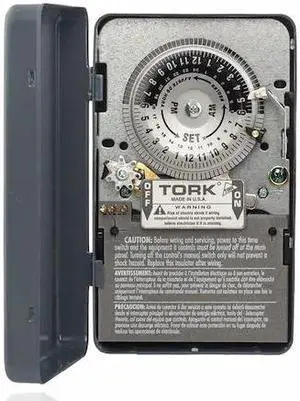 TORK 7209A Electromechanical Timer Switch, 24 hr., Depth: 2 15/16 in
