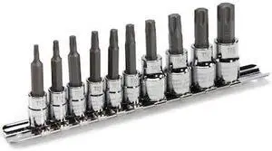 STEELMAN 78362 10-Piece 1/4" and 3/8" Drive Torx / Star Hex Bit Socket Set