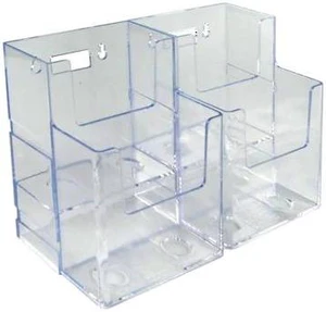 AZAR DISPLAYS 252812 Two-Tier Four-Pocket Trifold Brochure Holder, PK2 AZAR DISPLAYS 252812 Two-Tier Four-Pocket Trifold Brochure Holder, PK2