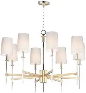 MAXIM LIGHTING 32398OFSBRPN Uptown 8-Light 36" Wide Satin Brass / Polished MAXIM LIGHTING 32398OFSBRPN Uptown 8-Light 36" Wide Satin Brass / Polished
