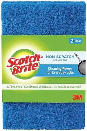 SCOTCH-BRITE 622-10 Scouring Pad,6" L x 3-7/8" W,Blue,PK10