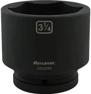 DYNAMIC D025390 1" Drive Standard Socket, Black Phosphate, Tools 3-1/4" X 1"