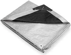 ZORO SELECT 4VZ57 Tarp, 16 x 20 ft, 10.5 mil, Polyethylene, Heavy Duty,