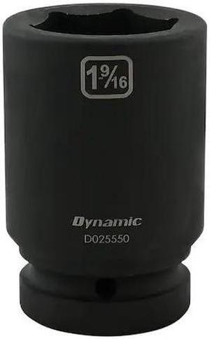 DYNAMIC D025550 1" Drive Deep Socket, Black Phosphate, Tools 1-9/16" X 1"