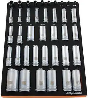DYNAMIC D096001-FT7T Tools 40 Piece SAE Deep Socket Set With Foam Tool Organizer