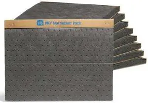 PIG MAT127 Sorbent Pad, 19 gal, 15 in x 20 in, Universal, Gray, Polypropylene