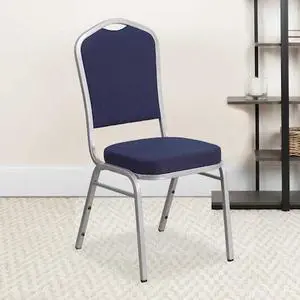 FLASH FURNITURE 4-FD-C01-S-2-GG Navy Fabric Banquet Chair,PK4