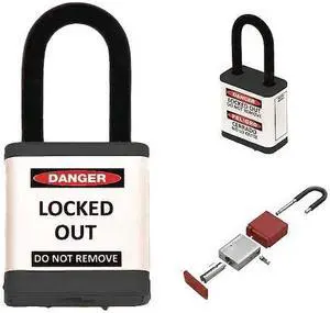 ZING 700KA-BLACK Lockout Padlock, Keyed Alike, Aluminum, Black, 1 1/2 in