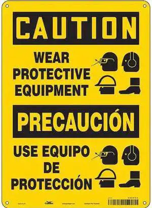 CONDOR 466P55 Safety Sign, 14 in Height, 10 in Width, Aluminum, Vertical