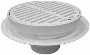 JONES STEPHENS D50180 Floor PVC 3" Hd Traf Drain, PVC Full Grate, Sb, PVC, Pipe