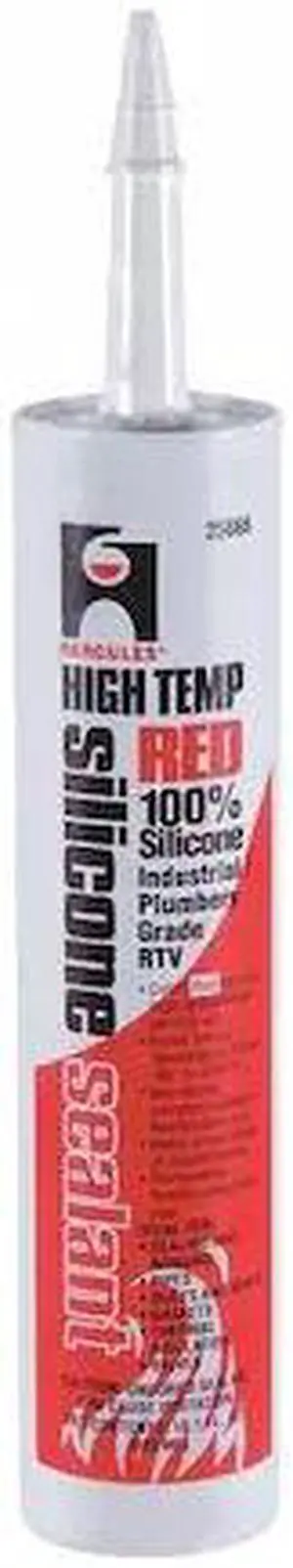 HERCULES 25666 Silicone Sealant, 10 oz, Cartridge, Red, Silicone Base, High Temp