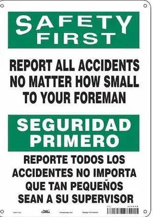 CONDOR 475H08 Safety Sign, 14 in Height, 10 in Width, Aluminum, Vertical