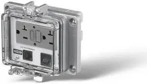 HUBBELL WIRING DEVICE-KELLEMS PR205EB Access Port,Power And Data,NEMA 12/4