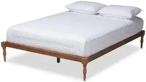 BAXTON STUDIO 156-9472 Iseline Walnut Brown Finished Wood Queen Size Platform