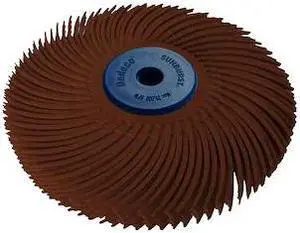 DEDECO 2255 Sunburst Radial Bristle Discs 3 in Curved Tc 6-Ply Brown 36 Grit