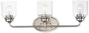 MAXIM LIGHTING 12263CDSN Acadia 3-Light 25" Wide Satin Nickel Vanity Light MAXIM LIGHTING 12263CDSN Acadia 3-Light 25" Wide Satin Nickel Vanity Light