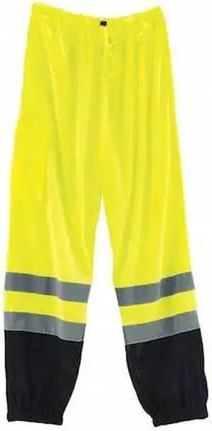 ERGODYNE 8910BK Black Bottom Hi-Vis Pants,Lime,4XL/5XL