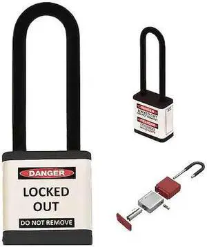 ZING 710KD-BLACK Lockout Padlock,3" Shackle Height