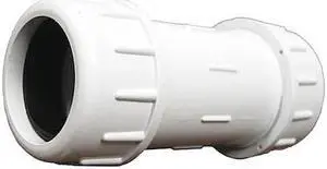 JONES STEPHENS C12200 PVC Compression Coupling, 2" Pipe Size