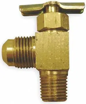 HANSEN 330 Needle Valve,Angled,Brass,1/4 x 3/8 In.