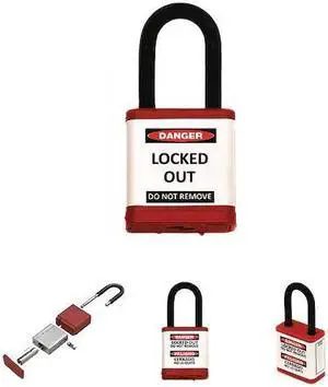 ZING 700KA-RED Lockout Padlock, Keyed Alike, Aluminum, Red, 1 1/2 in Shackle