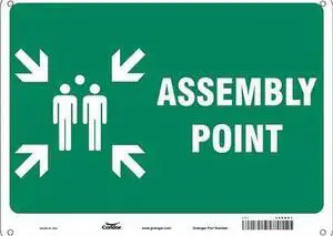 CONDOR 485H83 Safety Sign, 18 in Height, 24 in Width, Polyethylene, Horizontal