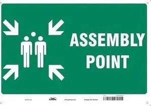 CONDOR 485H82 Safety Sign, 14 in Height, 20 in Width, Polyethylene, Horizontal