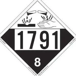 LABELMASTER ZT4-1791 Corrosive Placard,UN 1791,PK25