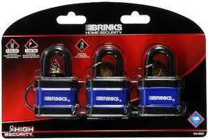 BRINKS 172-40351 Keyed Alike Padlock, Laminated Steel, 40mm, High Security, 3 PK