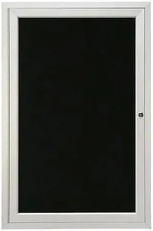 UNITED VISUAL PRODUCTS UV851B-SATIN-BLMELD Enclosed Wet/Dry Erase Board