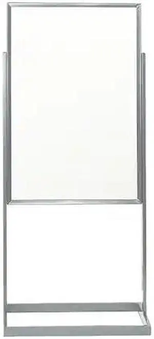 UNITED VISUAL PRODUCTS UVWPS2436-CHROME-WHITE Pedestal Dry Erase Display Board
