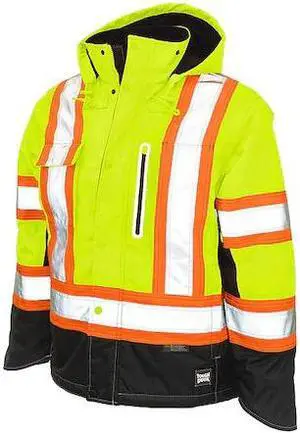 TOUGH DUCK S24511 Hi-Vis Parka,Flo Green,XL Size