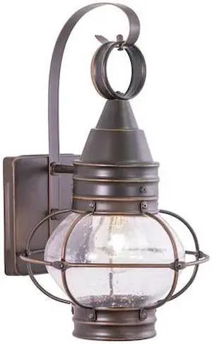 VAXCEL OW21881BBZ Chatham 1 Light Bronze Coastal Outdoor Wall Lantern Clear