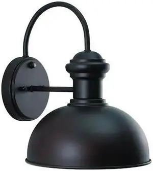 VAXCEL T0016 Franklin 1 Light Dusk to Dawn Bronze Farmhouse Barn Dome Outdoor